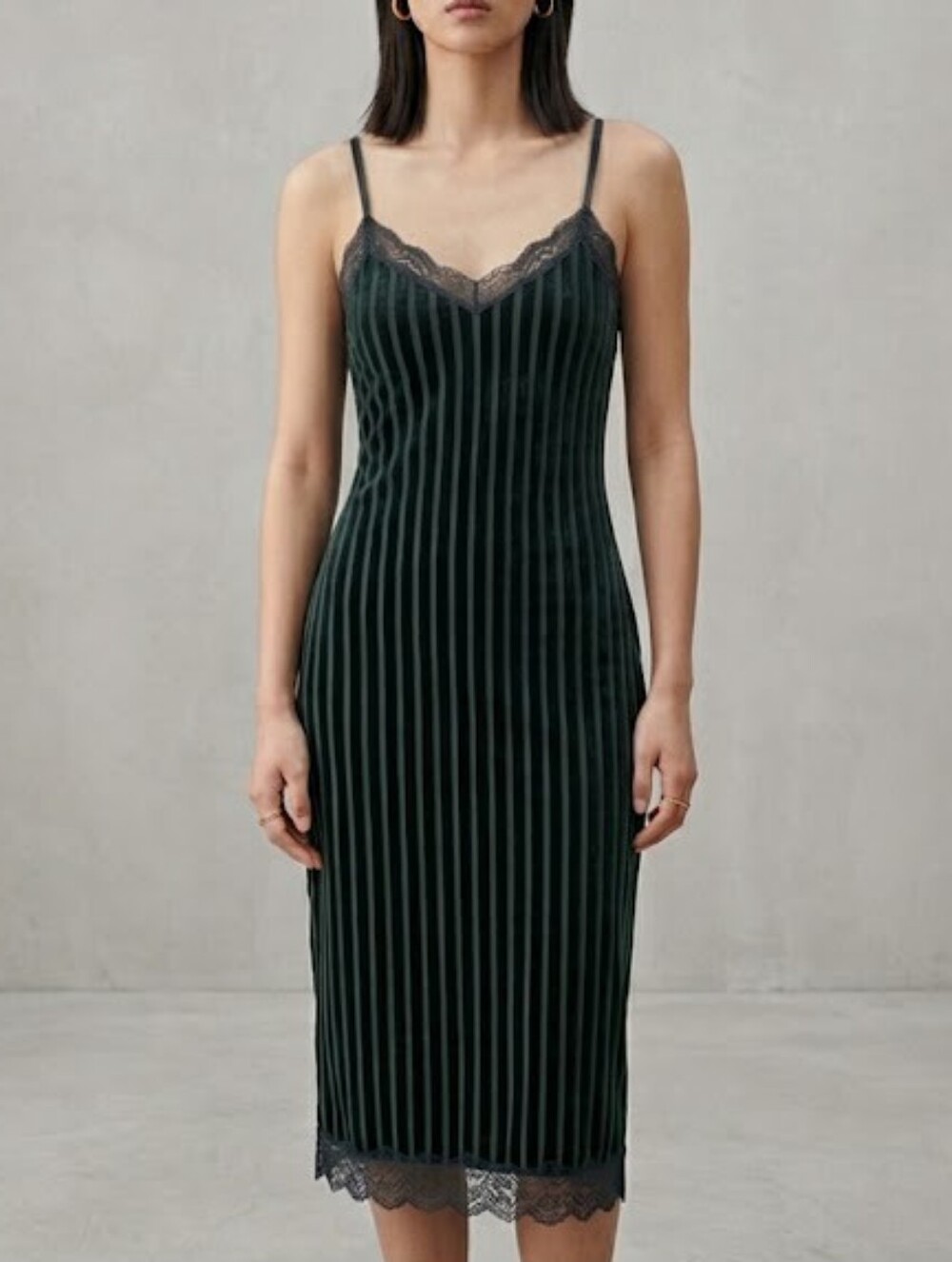Zara Velvet Lace Slip Dress